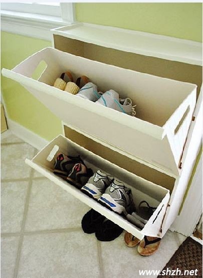 簡單實用立墻式玄關鞋柜