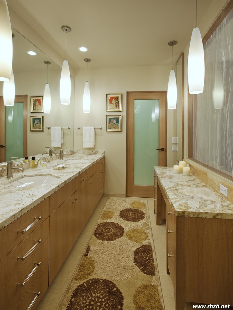 清新自然原木色雙洗手盆設(shè)計