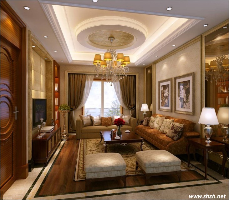 美式古典設計 客廳效果
