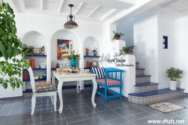 小清新的地中海風(fēng)格餐廳