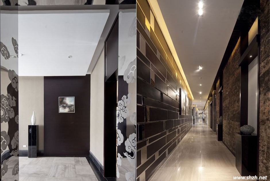 中式風(fēng)格走廊背景墻設(shè)計